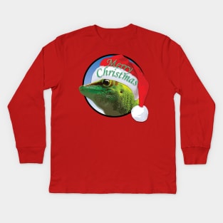 Christmas Gecko Kids Long Sleeve T-Shirt